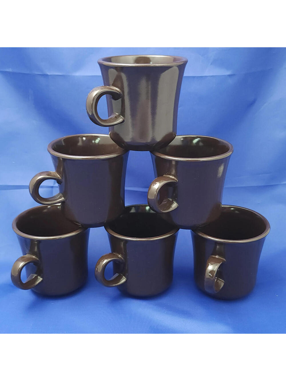 Lot of 7 Franciscan Madeira Brown Coffee Cups And Saucers 3 1/8 inch